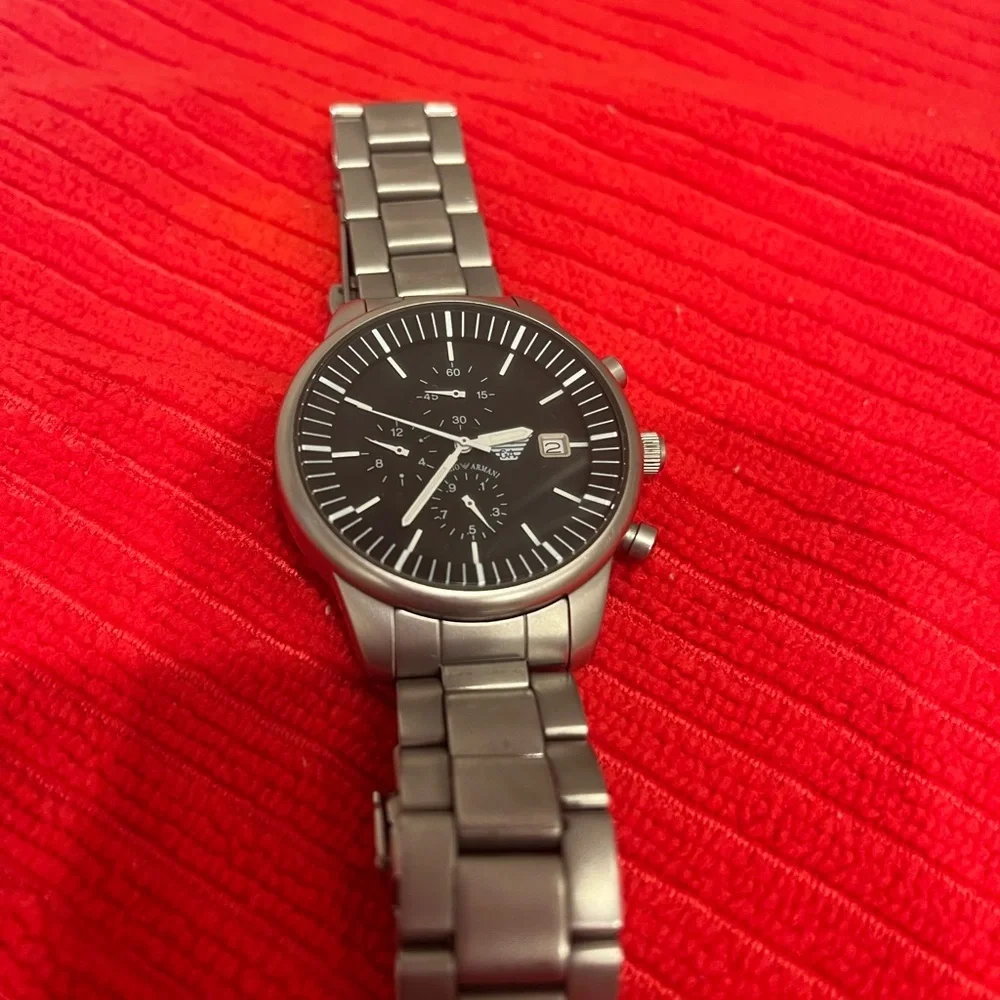Emporio Armani Stainless‎ Steel Mens Watch with Black Dial